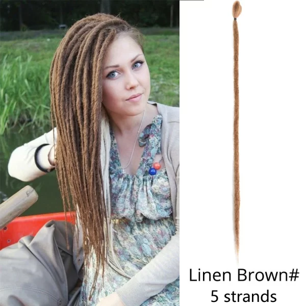5strands Dreadlocks Hair Extensions Synthetic Faux Locs Crochet Hair Braids Hip-hop Knotless Hook Ombre Braiding African Tribe - Image 50
