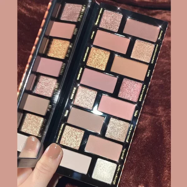 Glitter 16 Color Eyeshadow Palette Makeup Long-lasting Matte Eye Shadow Palettes Brighten Eye Cosmetics Women Beauty Earth Color - Image 2