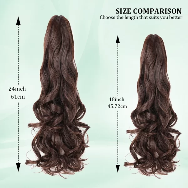 Ponytail Extension Claw  Curly Wavy Clip in Hairpiece Ponytail Hair Extensions Long Pony Tail Synthetic for Women - Image 3