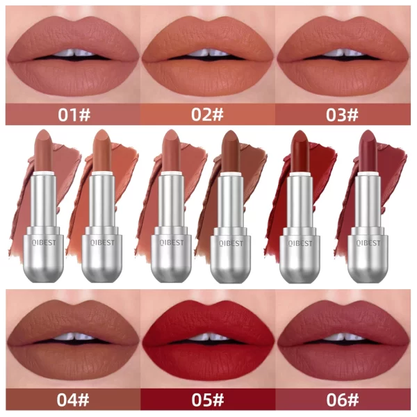 QIBEST Matte Lipstick Waterproof Long Lasting Non-stick Cup Lip Stick Not Fading Sexy Red Orange Velvet Lipstick Makeup Cosmetic - Image 5