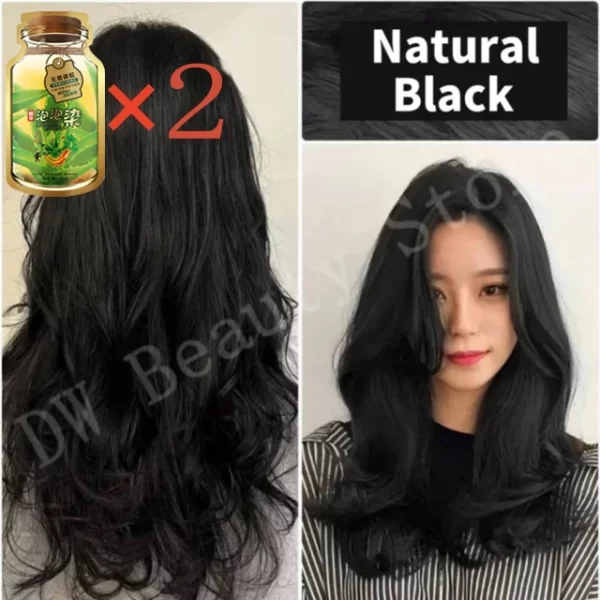 Pure Natural Herbal Hair Dye Shampoo 5 Minute Change Hair Color Lasting Coloring Non-irritating Plant Bubble Hair Care Women Men - Image 9