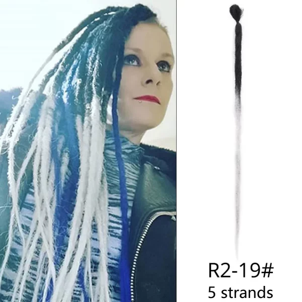 5strands Dreadlocks Hair Extensions Synthetic Faux Locs Crochet Hair Braids Hip-hop Knotless Hook Ombre Braiding African Tribe - Image 42