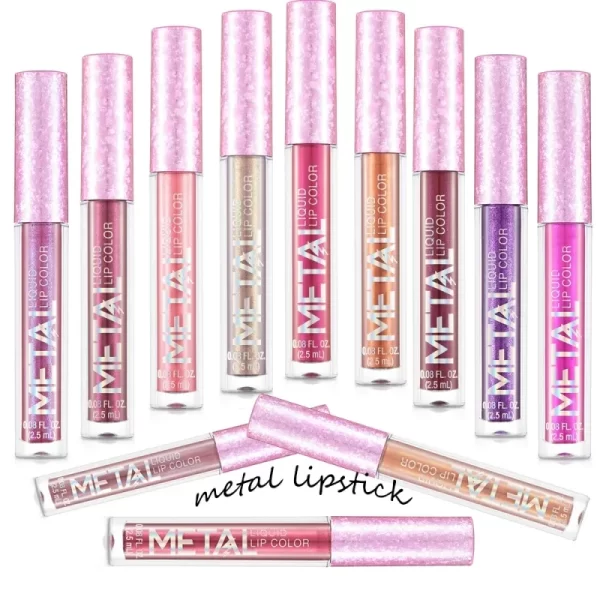 Glitter Metallic Liquid Lipstick Waterproof Shiny Shimmer Metal Lip Gloss Tint Non-Stick Cup Lipgloss Long Lasting Makeup Beauty - Image 6