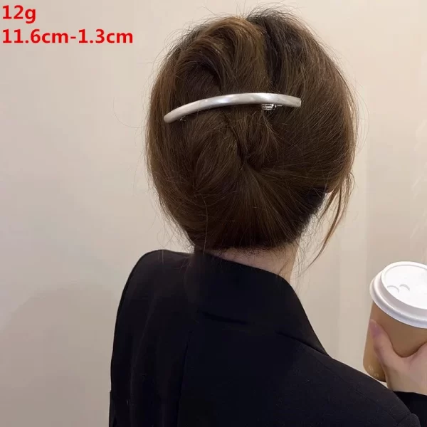 European and American style simple U-shaped alloy ponytail headband high elastic rubber band hairband low ponytail hairband fema - Image 12