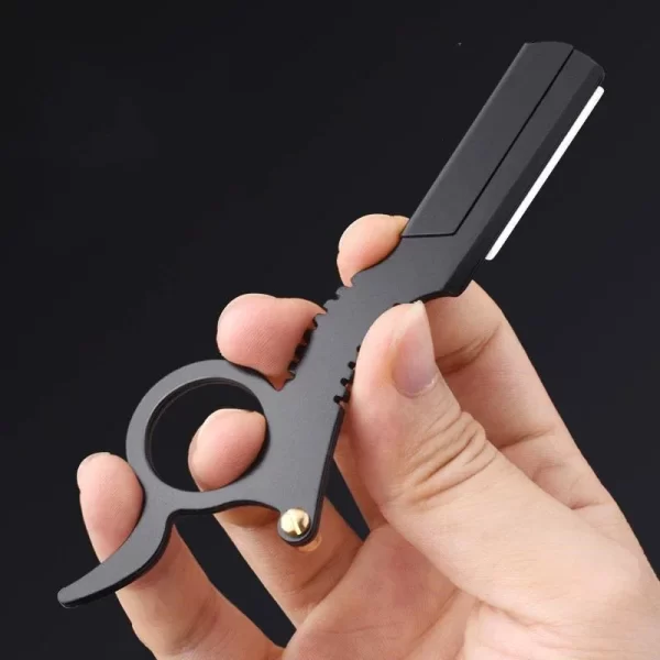 Foldable Barber Razor Haircut Beard Eyebrow Portable Shaving Tool Depilation Razor Hairdresser Trimming Blades Replaceable - Image 3