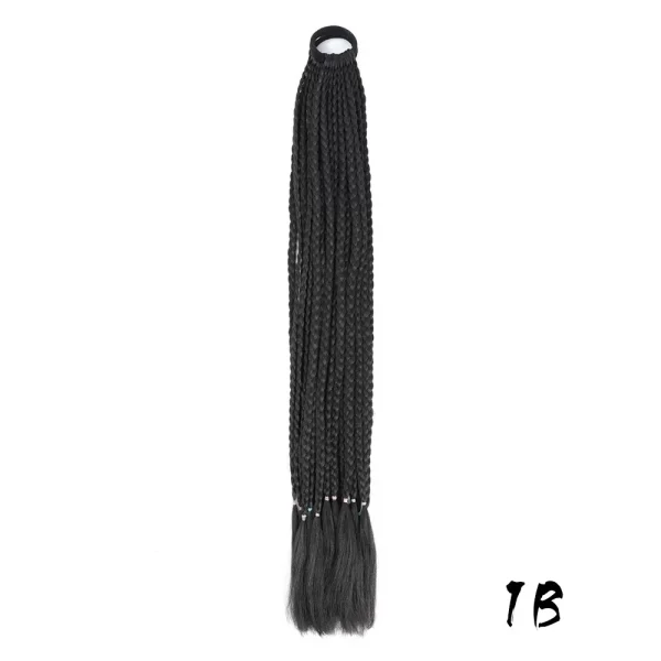 Synthetic Colored Braided Ponytail Hair Extension 60CM Elastic Rubber Band Braiding Ponytail Hair Extensions For Girls - Image 34