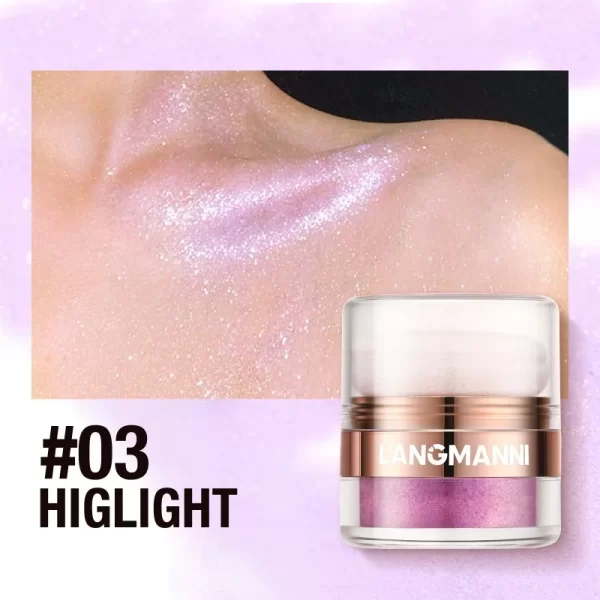 Shimmering Highlighter Powder High Gloss Diamond Powder Shiny High Light Glitter Face Body Makeup Cosmetics Brightening Makeup - Image 8