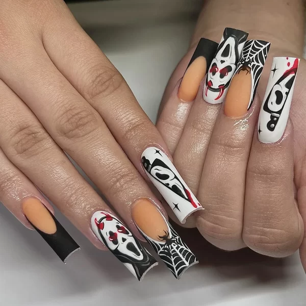 24pcs Green Witch Castle Fale nails Halloween Series Long Coffin Acrylic Nail Art Patch Full Cover Detachable Press on Nail Tips - Image 12