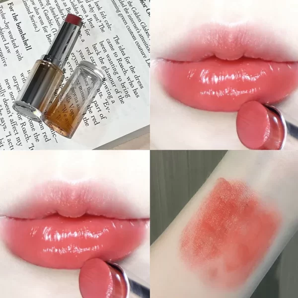 Jelly Tinted Lip Balm Makeup Moisturizing Rose Tea Non-Stick Cup Lip Plumper Crystal Gloss Red Lipstick Lips Makeup Cosmetics - Image 9