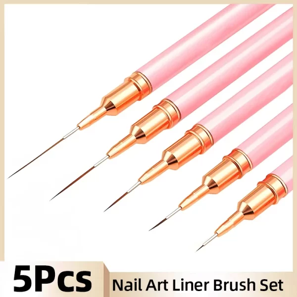 7/9/11/15/25mm Nail Liner Brush Set Drawing Lines Stripe Painting Flower Pen Nail Art Manicure DIY Manicure Design Accessories - Image 2