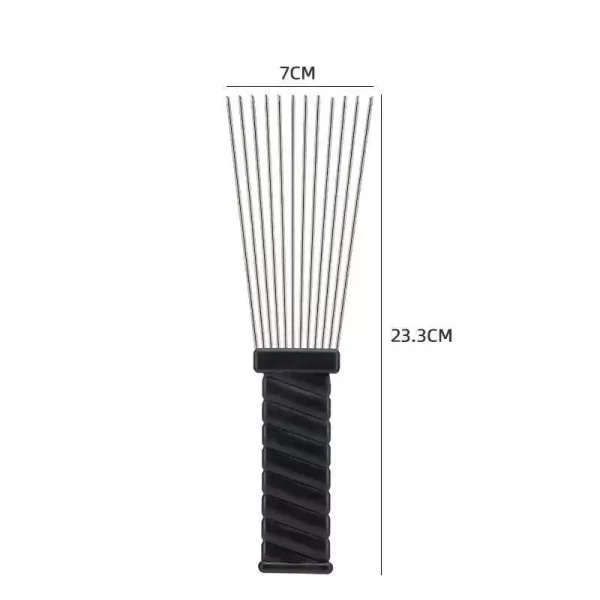 African Fist Comb Barbershop Brush Black Perm Pick Hair Comb Styling Steel Needle Comb Professioanl Mens Hairdressing Comb Tools - Image 2