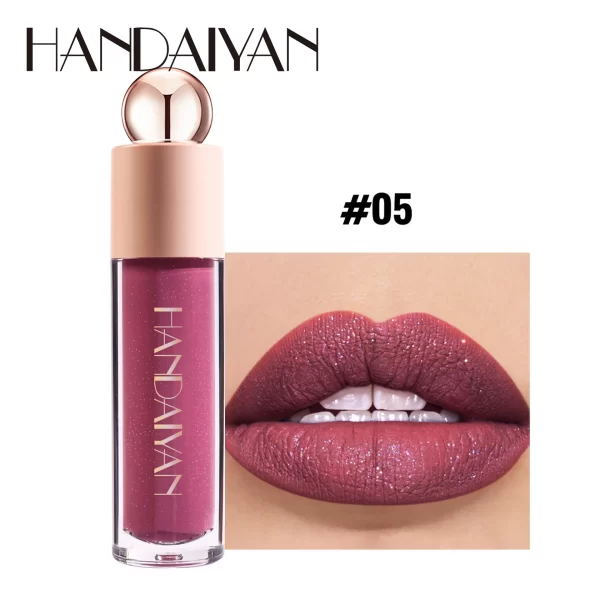 Handaiyan Matte glitter Waterproof Shimmer Lip Gloss Sexy Lipgloss Pigments Makeup Long Lasting Tinted Lip Glaze - Image 8