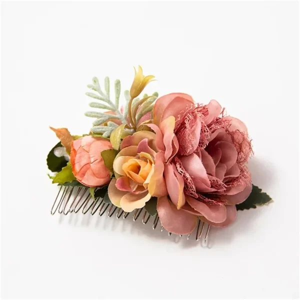 2024new Brides Wedding Flower Hair Comb Hairpin Bridesmaid Headdress Hair Combs Hair Accessories for Women Girls Floral Hairpins - Image 8