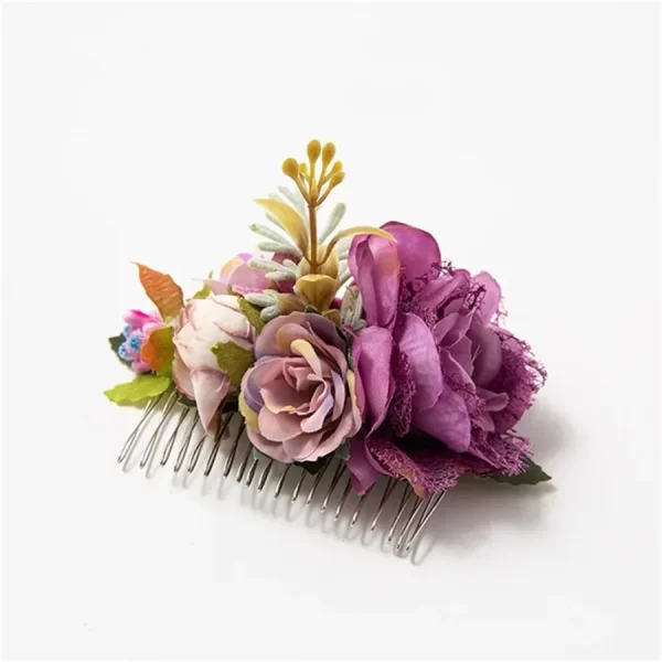 2024new Brides Wedding Flower Hair Comb Hairpin Bridesmaid Headdress Hair Combs Hair Accessories for Women Girls Floral Hairpins - Image 11