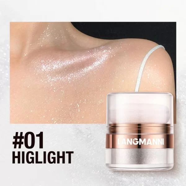 Shimmering Highlighter Powder High Gloss Diamond Powder Shiny High Light Glitter Face Body Makeup Cosmetics Brightening Makeup - Image 9