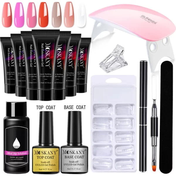 Manicure Set Complete Gel Nail Kit With LED UV Lamp Nail Drill Machine Polygels Kit For Nails Extension Gel Nail Art Kit Tools - Image 14