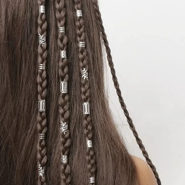 40pcs/set Mixed Hair Rings Set, Dreadlocks Beads Hair Braid Rings Clips Dread Locks Hair Braiding Cuffs Decoration/Accessories - Image 4