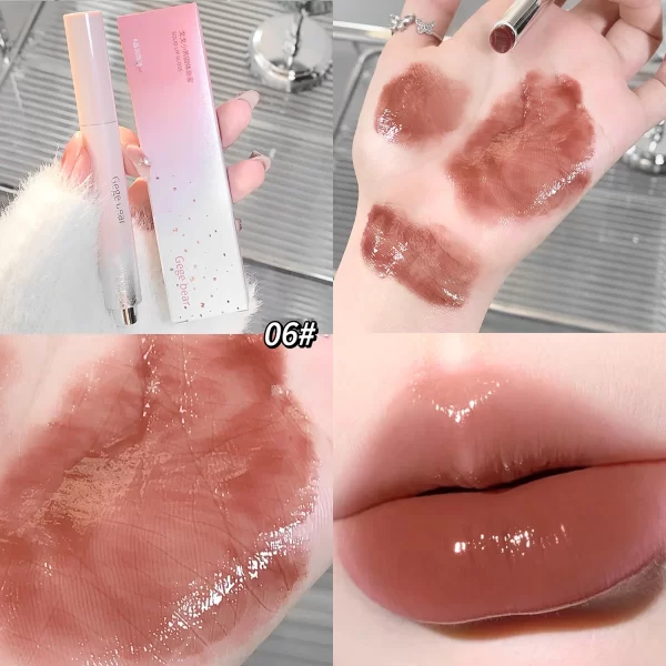 Jelly Solid Lip Gloss Cute Hydrating Mirror Red Brown Lipstick Clear Moisturizing Lips Tint Nature Nude Lip Makeup Cosmetics - Image 7