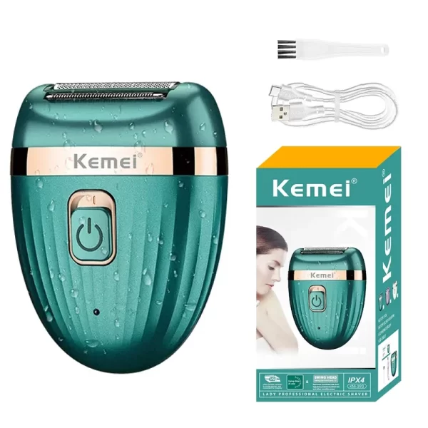 Kemei Rechargeable women electric shaver female razor facial leg bikini trimmer hair remover body lady shaver for women wet&dry - Image 2
