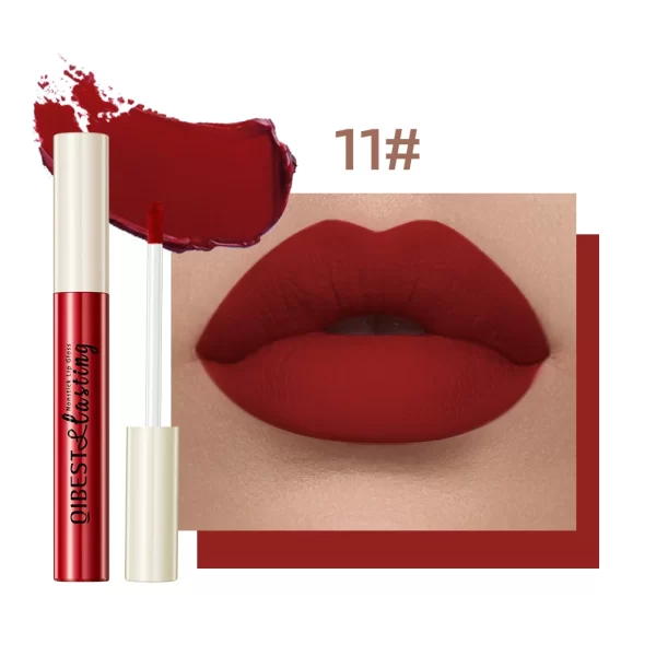 QIBEST 24 Colors Lip Gloss Sexy Red Waterproof  Nude Liquid Lipstick Non-Stick Long Lasting Black White Lipgloss Tint Cosmetics - Image 17