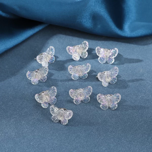 10Pcs Small Flower Hair Clips Butterfly Hair Button Hair Pins Wedding Wing Hair Clips Bridal Halloween Hairpin Hair Accessories - Image 17