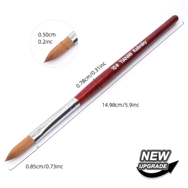 Kolinsky Hair Nail Brush Good Quality Nail Art Mink Brush Wood Handle Gel Nail Builder Manicure Brush Drawing Tools Size 8-24 - Image 15