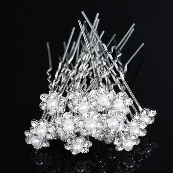 20pcs Pearl Rhinestone Wedding Hair Bridal Accessories Women Pearl Rhinestone U-shaped Pin Metal Barrette Clip Ornaments Jewelry - Image 17