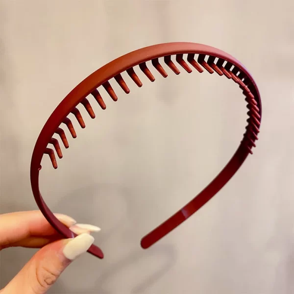 Elegant Solid Color Wave Hairbands For Women Trendy Toothed Non-slip Hair Combs Hair Accessories Girl Face Wash Sports Headbands - Image 22