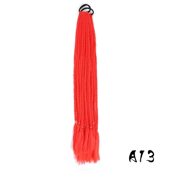 Synthetic Colored Braided Ponytail Hair Extension 60CM Elastic Rubber Band Braiding Ponytail Hair Extensions For Girls - Image 22