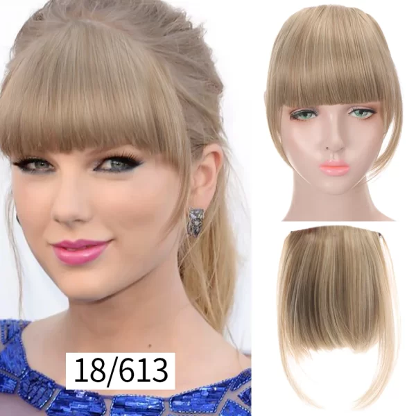 HUAYA Synthetic Hair Bangs Clips Front Side Long Bangs Fake Fringe Clip In Hair Extensions Accessories for Women - Image 16