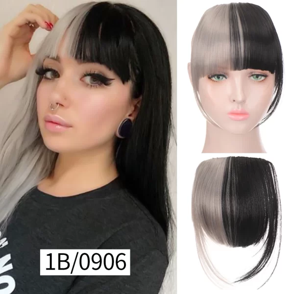 HUAYA Synthetic Hair Bangs Clips Front Side Long Bangs Fake Fringe Clip In Hair Extensions Accessories for Women - Image 13