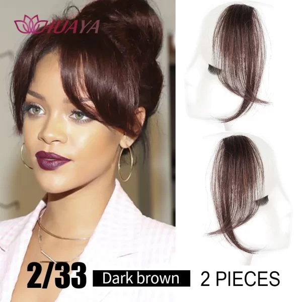 HUAYA Synthetic Hair Bangs Clips Front Side Long Bangs Fake Fringe Clip In Hair Extensions Accessories for Women - Image 7