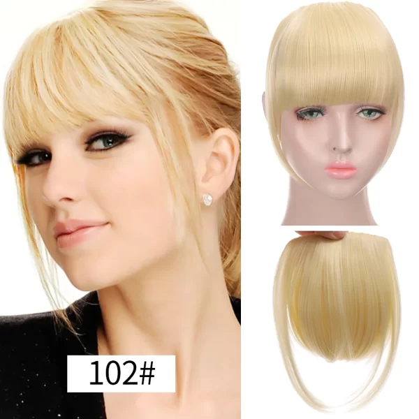 HUAYA Synthetic Hair Bangs Clips Front Side Long Bangs Fake Fringe Clip In Hair Extensions Accessories for Women - Image 37