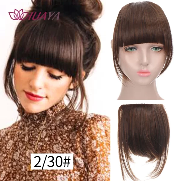 HUAYA Synthetic Hair Bangs Clips Front Side Long Bangs Fake Fringe Clip In Hair Extensions Accessories for Women - Image 25