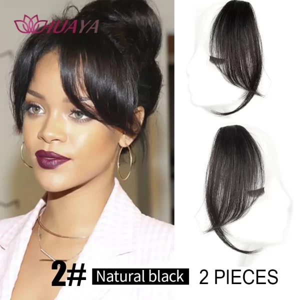 HUAYA Synthetic Hair Bangs Clips Front Side Long Bangs Fake Fringe Clip In Hair Extensions Accessories for Women - Image 9