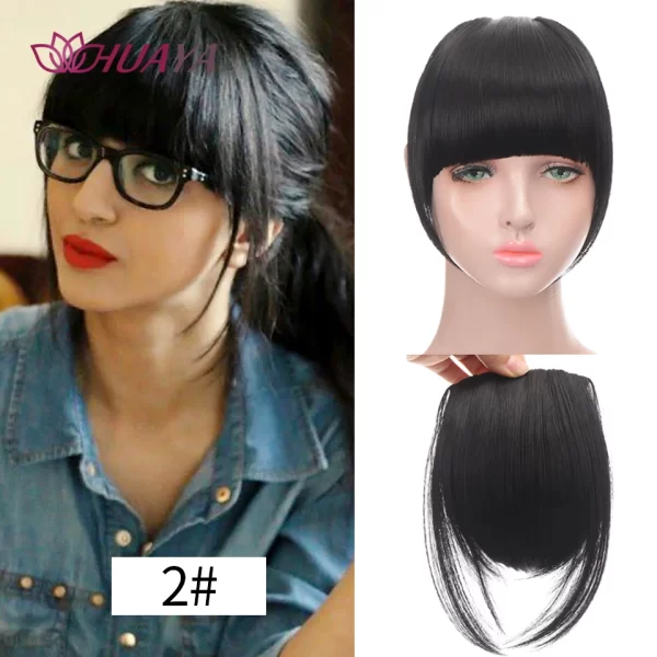 HUAYA Synthetic Hair Bangs Clips Front Side Long Bangs Fake Fringe Clip In Hair Extensions Accessories for Women - Image 23