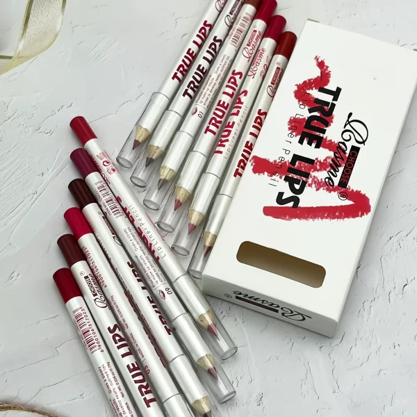 12pc Lip Liner Pencil Set, Long-Lasting Smudge-Proof Nude Colors, Smooth Matte Finish, 12 Assorted Shades Lip Makeup Gift Set, - Image 3