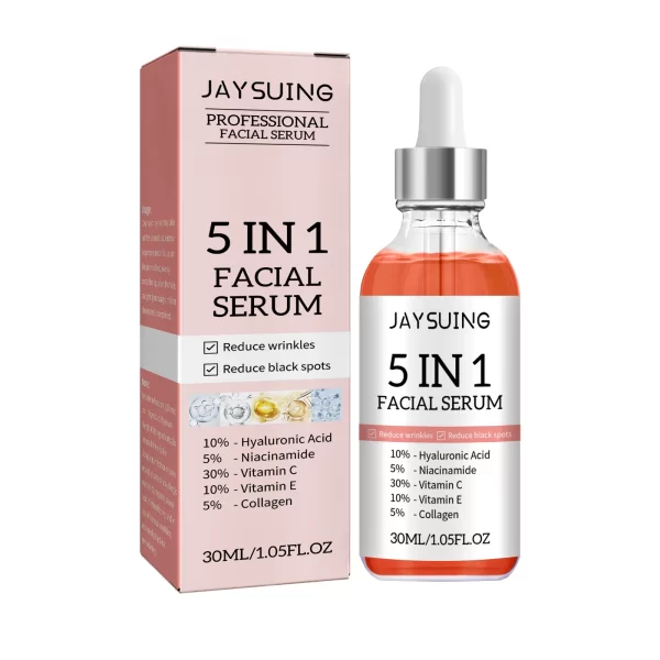Professional Facial Serum 5 In 1 Reduce Black Spots Anti Aging Brighten Even Skin Tone Fine Lines Wrinkles Vitamin C Face Serum - Image 2