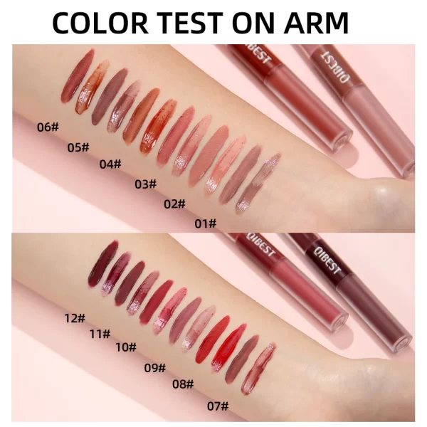 2 IN 1 Double Head Lip Gloss Matte Velvet Red Lip Tint Liquid Lipstick Mirror Gloss Lip Glaze Waterproof Lips Makeup Cosmetics - Image 6