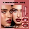 2 IN 1 Double Head Lip Gloss Matte Velvet Red Lip Tint Liquid Lipstick Mirror Gloss Lip Glaze Waterproof Lips Makeup Cosmetics