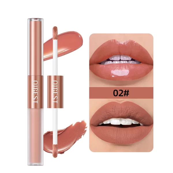2 IN 1 Double Head Lip Gloss Matte Velvet Red Lip Tint Liquid Lipstick Mirror Gloss Lip Glaze Waterproof Lips Makeup Cosmetics - Image 12