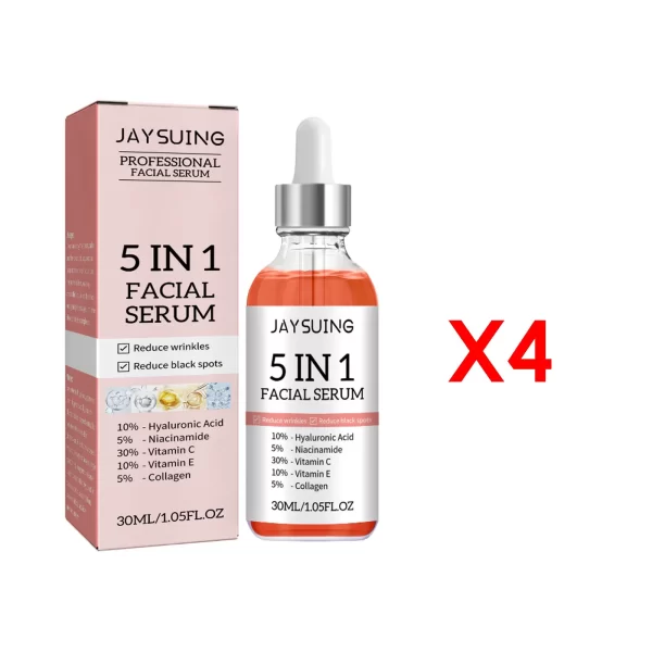 Professional Facial Serum 5 In 1 Reduce Black Spots Anti Aging Brighten Even Skin Tone Fine Lines Wrinkles Vitamin C Face Serum - Image 7