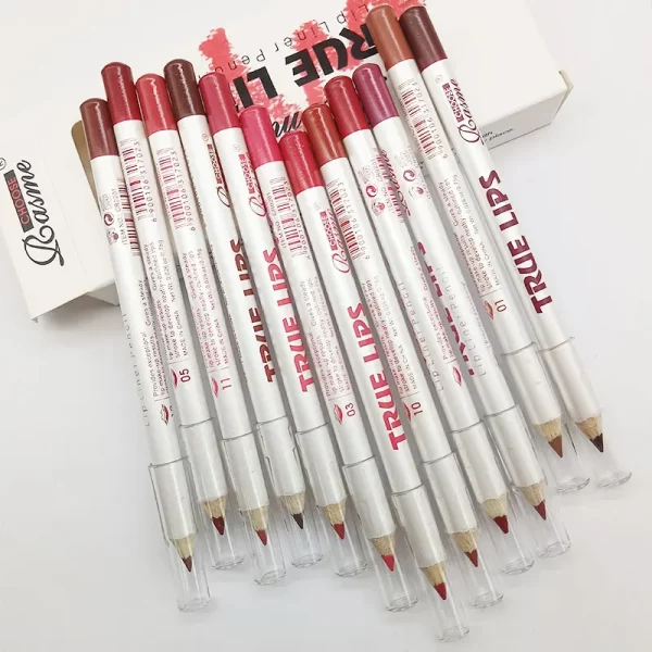 12pc Lip Liner Pencil Set, Long-Lasting Smudge-Proof Nude Colors, Smooth Matte Finish, 12 Assorted Shades Lip Makeup Gift Set, - Image 2