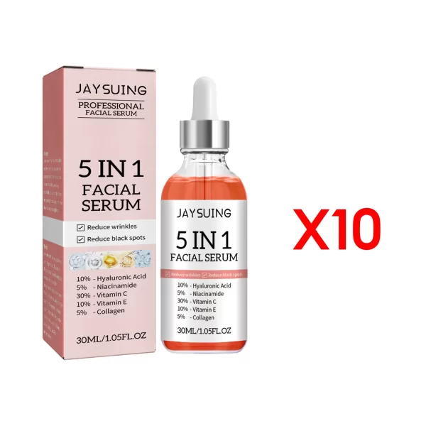 Professional Facial Serum 5 In 1 Reduce Black Spots Anti Aging Brighten Even Skin Tone Fine Lines Wrinkles Vitamin C Face Serum - Image 8