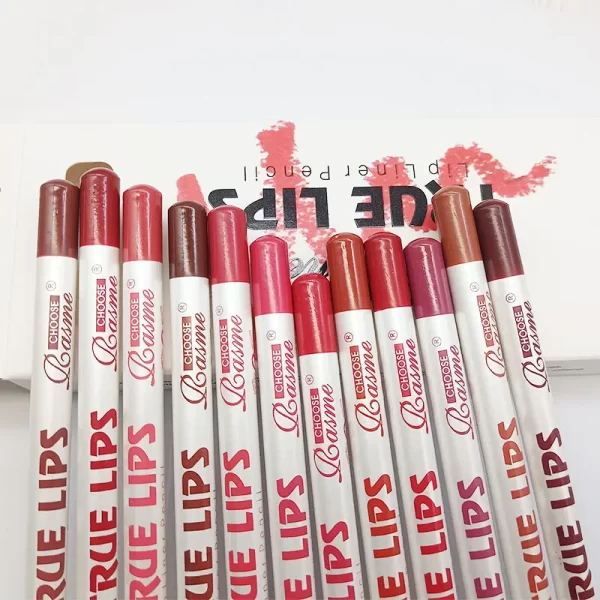 12pc Lip Liner Pencil Set, Long-Lasting Smudge-Proof Nude Colors, Smooth Matte Finish, 12 Assorted Shades Lip Makeup Gift Set, - Image 6