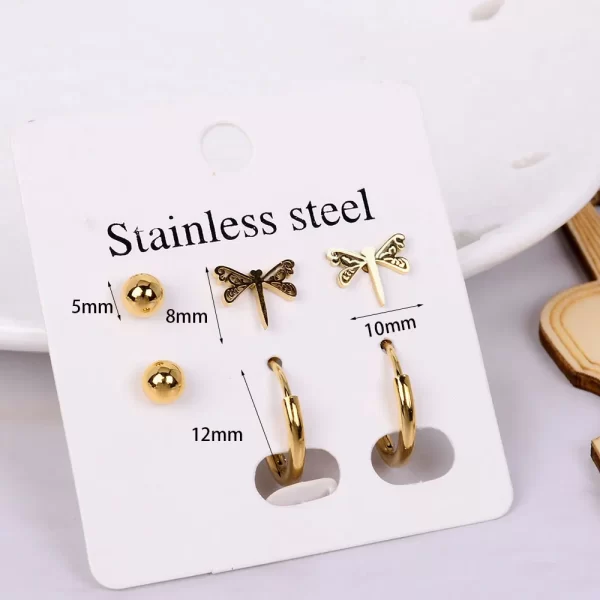 Stainless Steel Earrings Small Cute Butterfly Star Moon Heart Stud Earrings Set Punk Piercing Earing Women's Minimalist Jewelry - Image 26