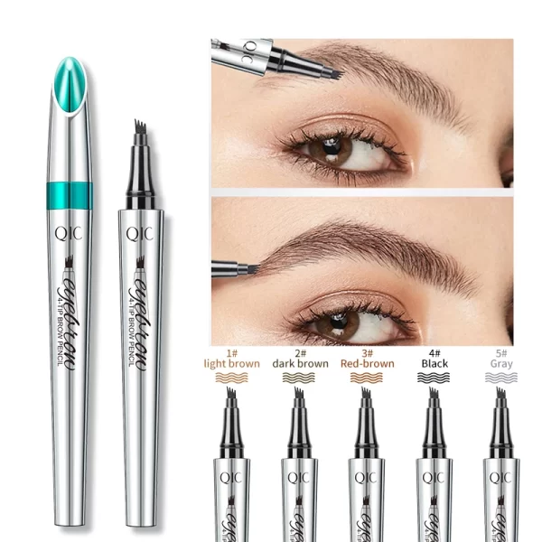 4 Points Eyebrow Tattoo Pen 5 Colors Liquid Brow Pencil Brown Microblading Ultra-Fine Eyebrow Pencil Waterproof Eyes Cosmetic - Image 3