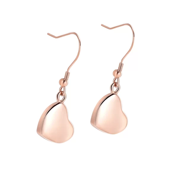 Heart Drop Urn Ash Earrings for Ashes Cremation Urn Keepsake Memorial Earrings Holder for Human Ashes Jewelry for Women Pet - Image 2