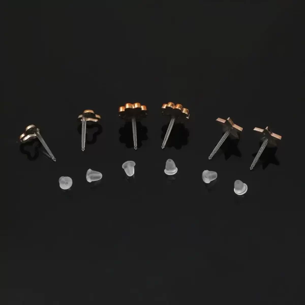 18/36Pairs Colorful Rhinestone Hollow Heart Star Flower Animal Mix Style Moon Crown Small Plastic Stud Earrings Set For Women - Image 5