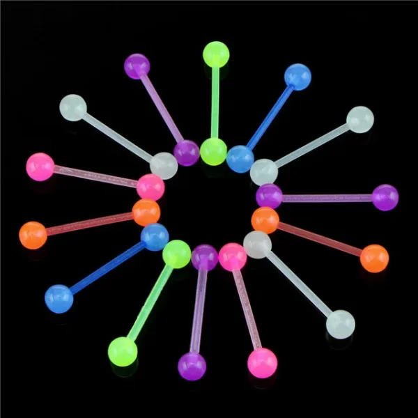 6PCS Stainless Steel Glorious Tongue Ring Bulk 14G Nipple Piercing Bar Lot Glitter Tongue Piercing Set Barbell Piercing Jewelry - Image 10